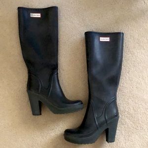 Hunter Heeled Rain Boots, Size 7, Used